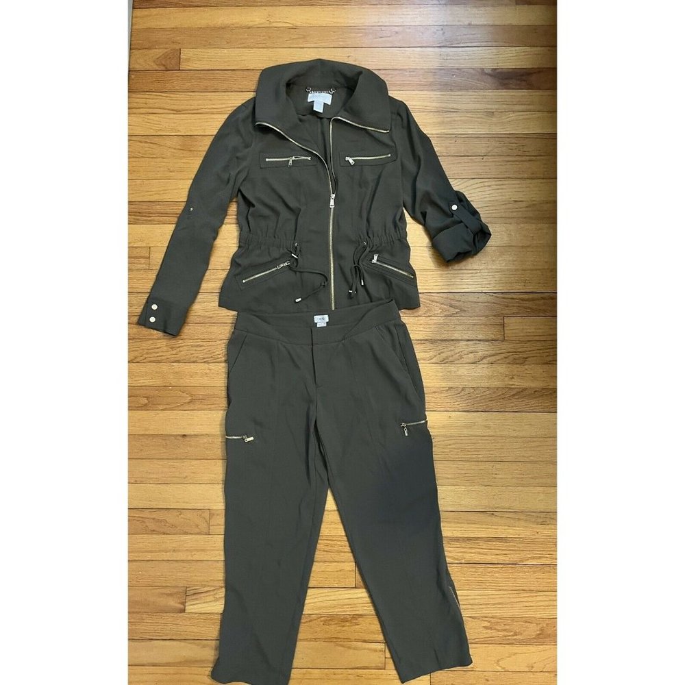 EUC Cache Women's Olive Cargo Pants Trousers Size 8 $98